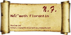 Németh Florentin névjegykártya